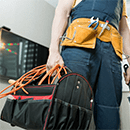 Janitor carrying tool box